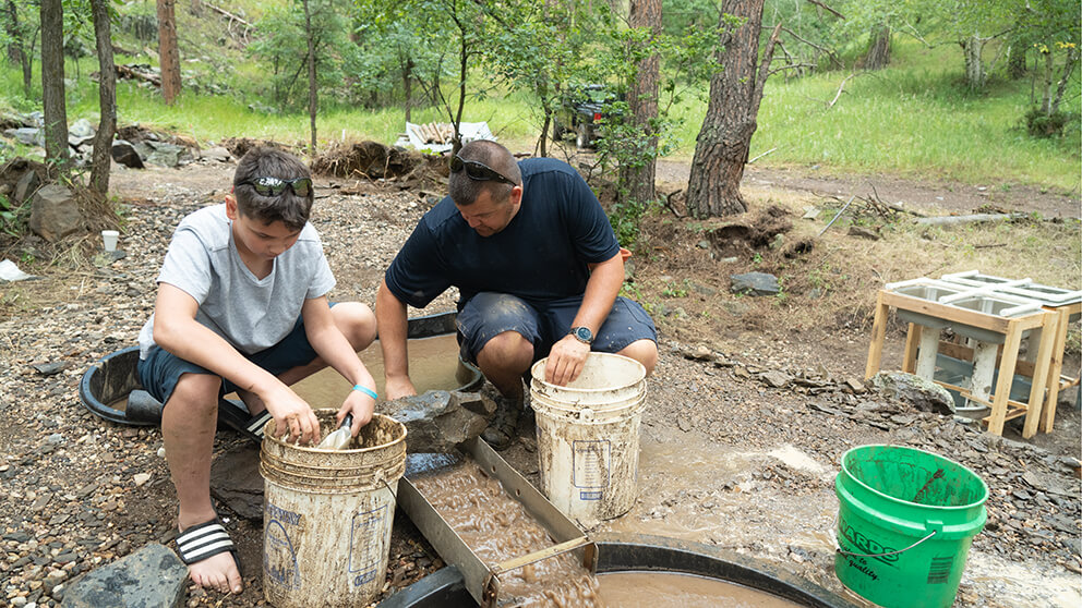 Claim Panning at the Creekside.