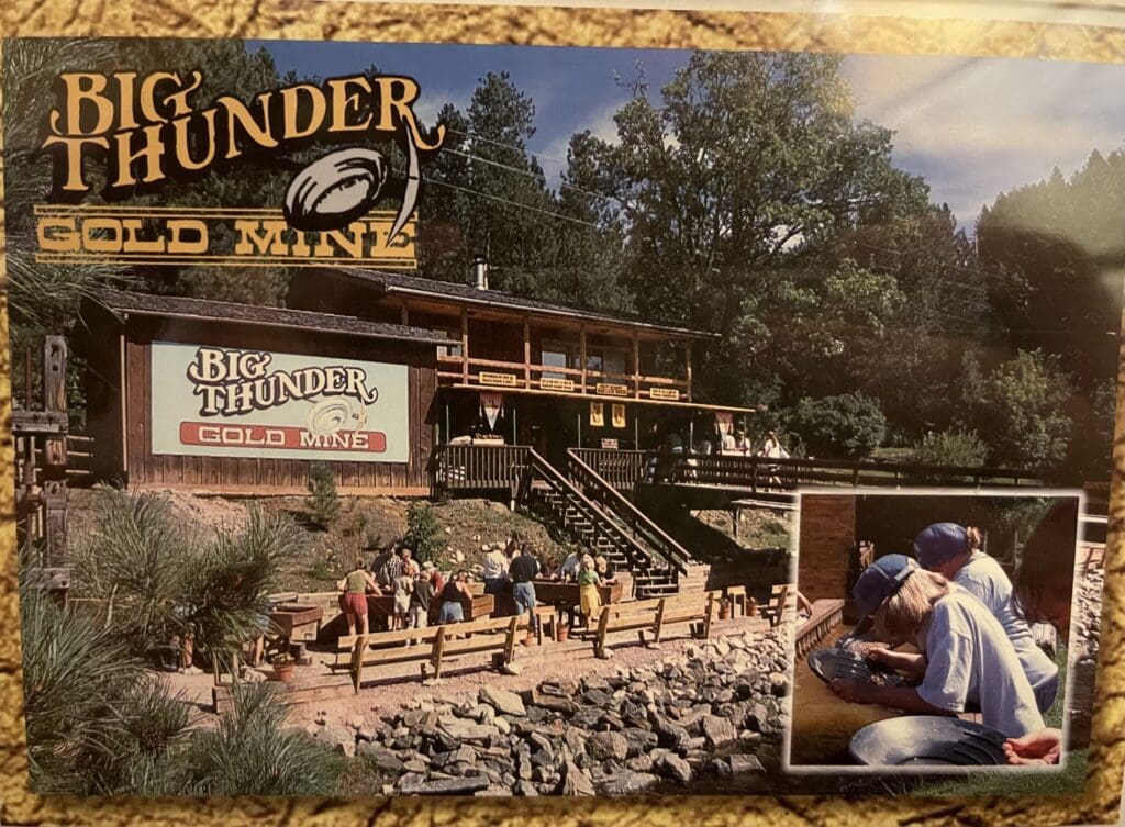 Big Thunder Gold Mine building and gold panning attraction in Keystone, SD near Mount Rushmore.