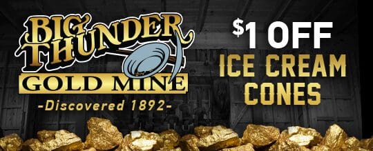 Big Thunder gold Mine $1 off ice cream cones coupon