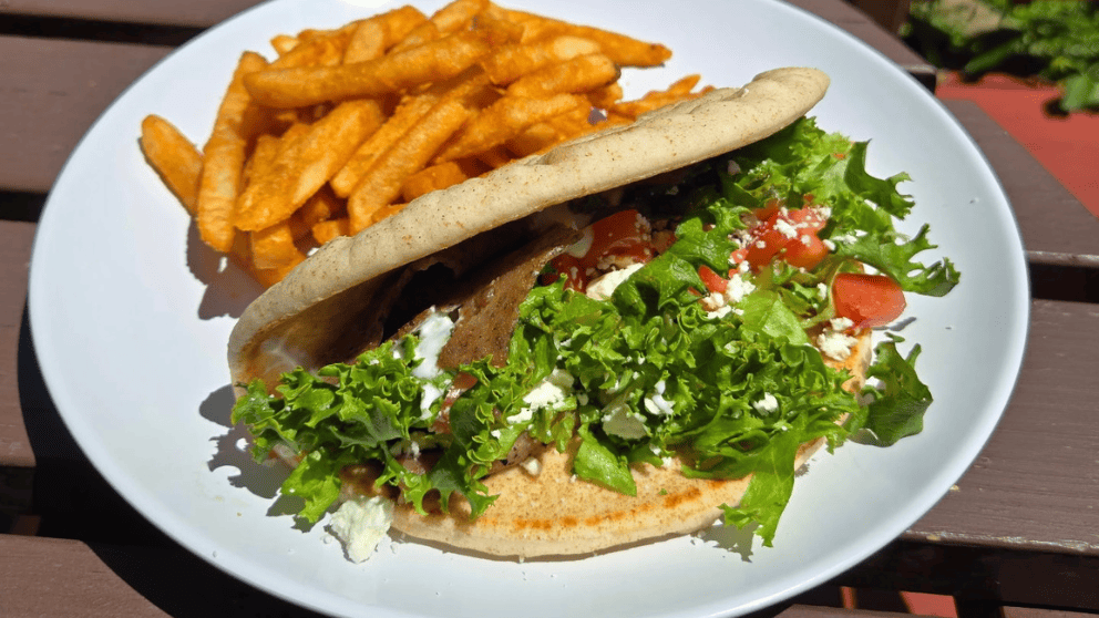 Gyro and french fries plate special at Big Thunder Family Bar & Grill located near the Big Thunder Gold Mine in Keystone, South Dakota.